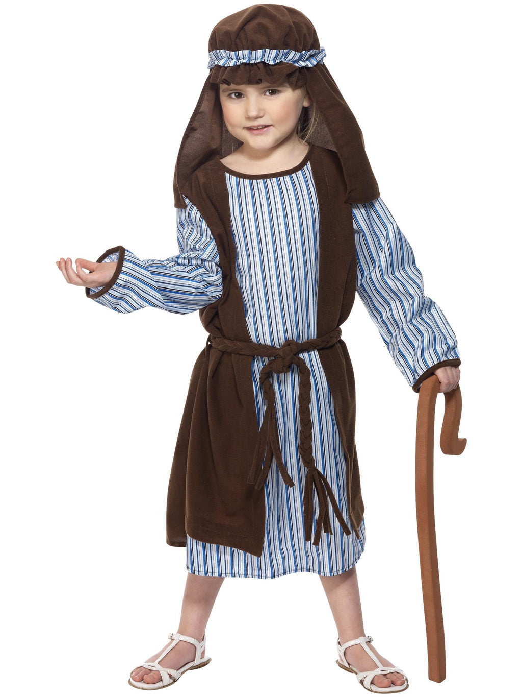 Smiffys Shepherd Costume, Child, Blue & Brown - 33166