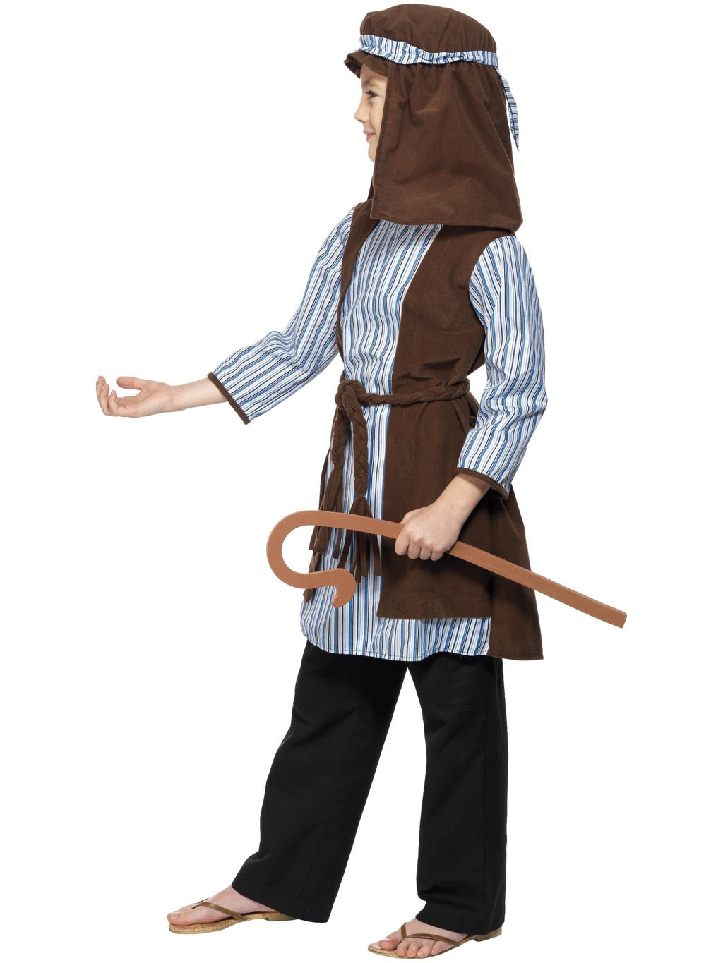 Smiffys Shepherd Costume, Child, Blue & Brown - 33166