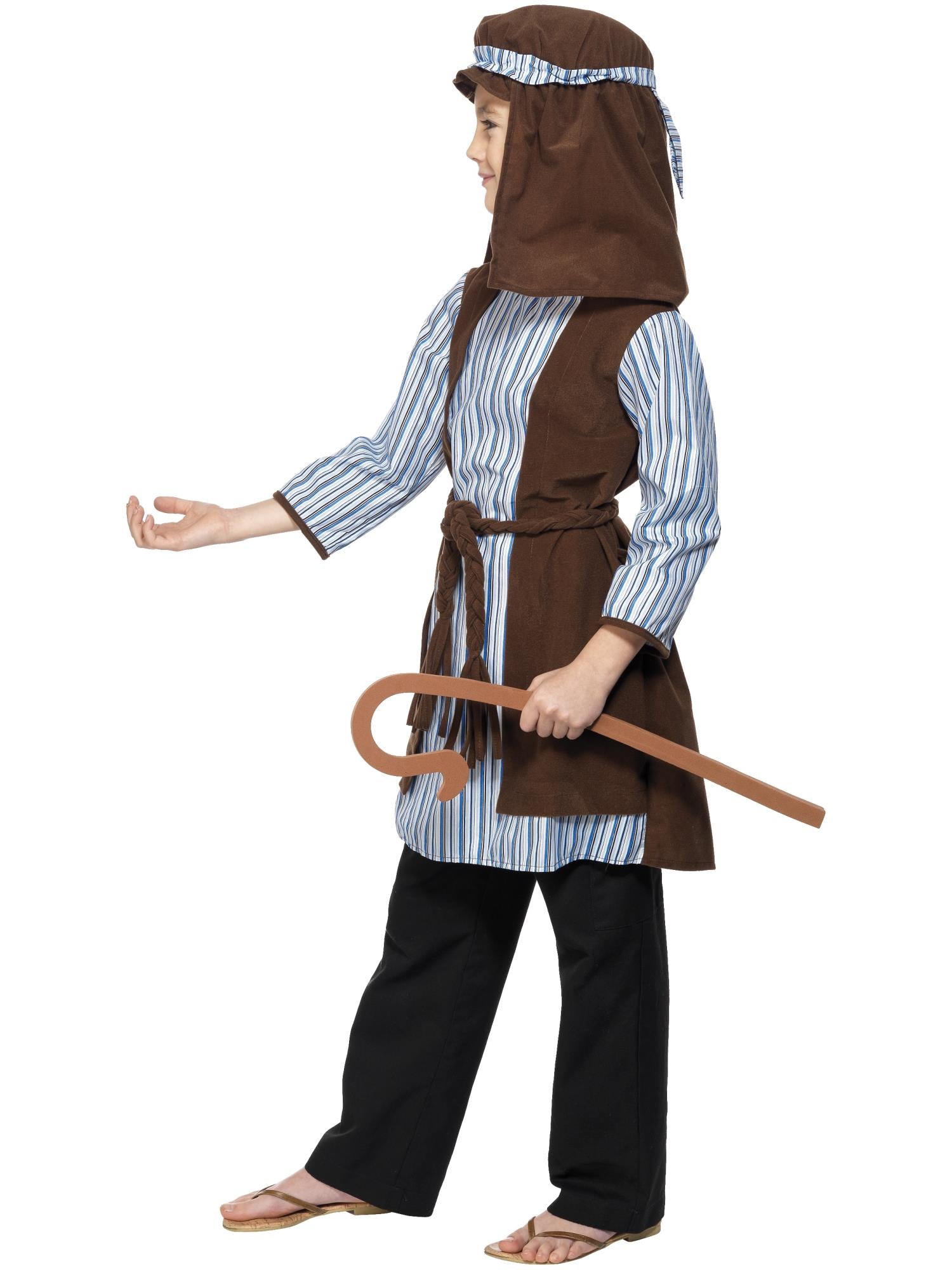 Smiffys Shepherd Costume, Child, Blue & Brown - 33166