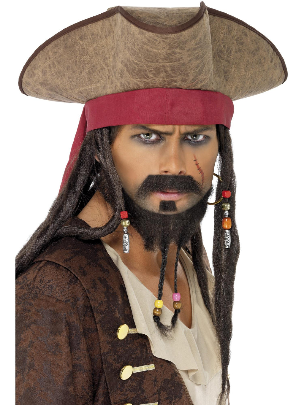 Pirate Hat Brown with Dreadlock Hair