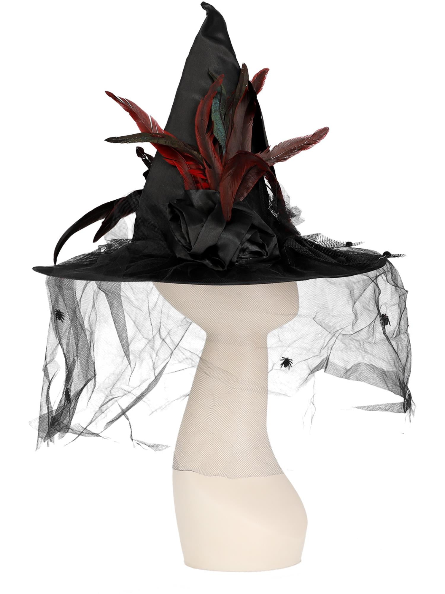 Black Witch Hat with Netting