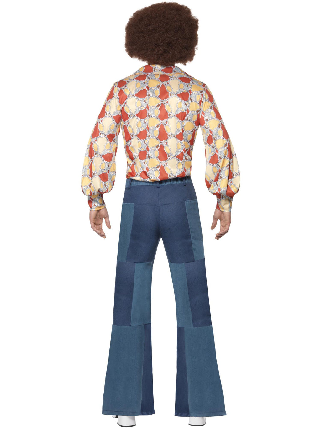 Smiffys Men's Patchwork Flares, Denim Look - 33838