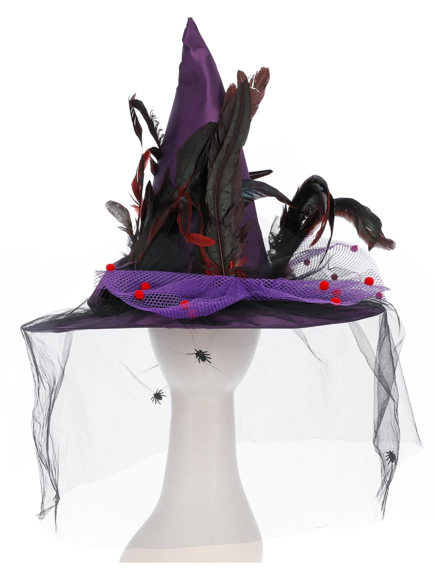 Feathers Witch Hat Purple