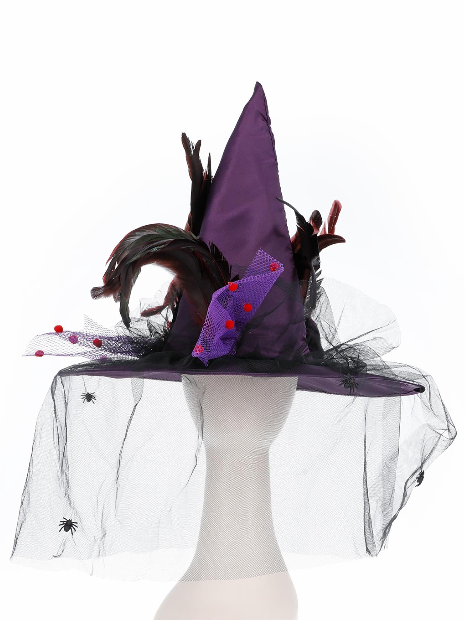 Feathers Witch Hat Purple