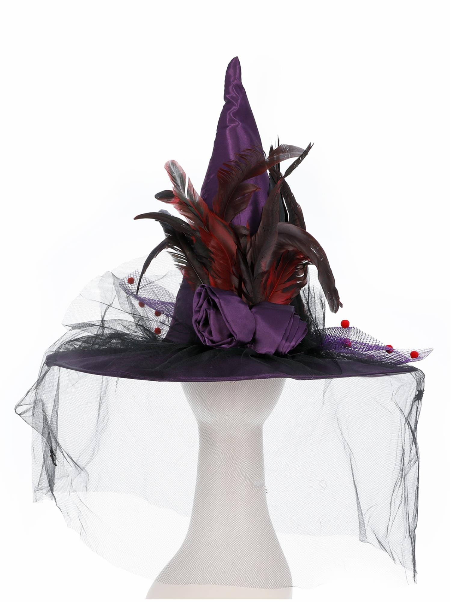 Feathers Witch Hat Purple