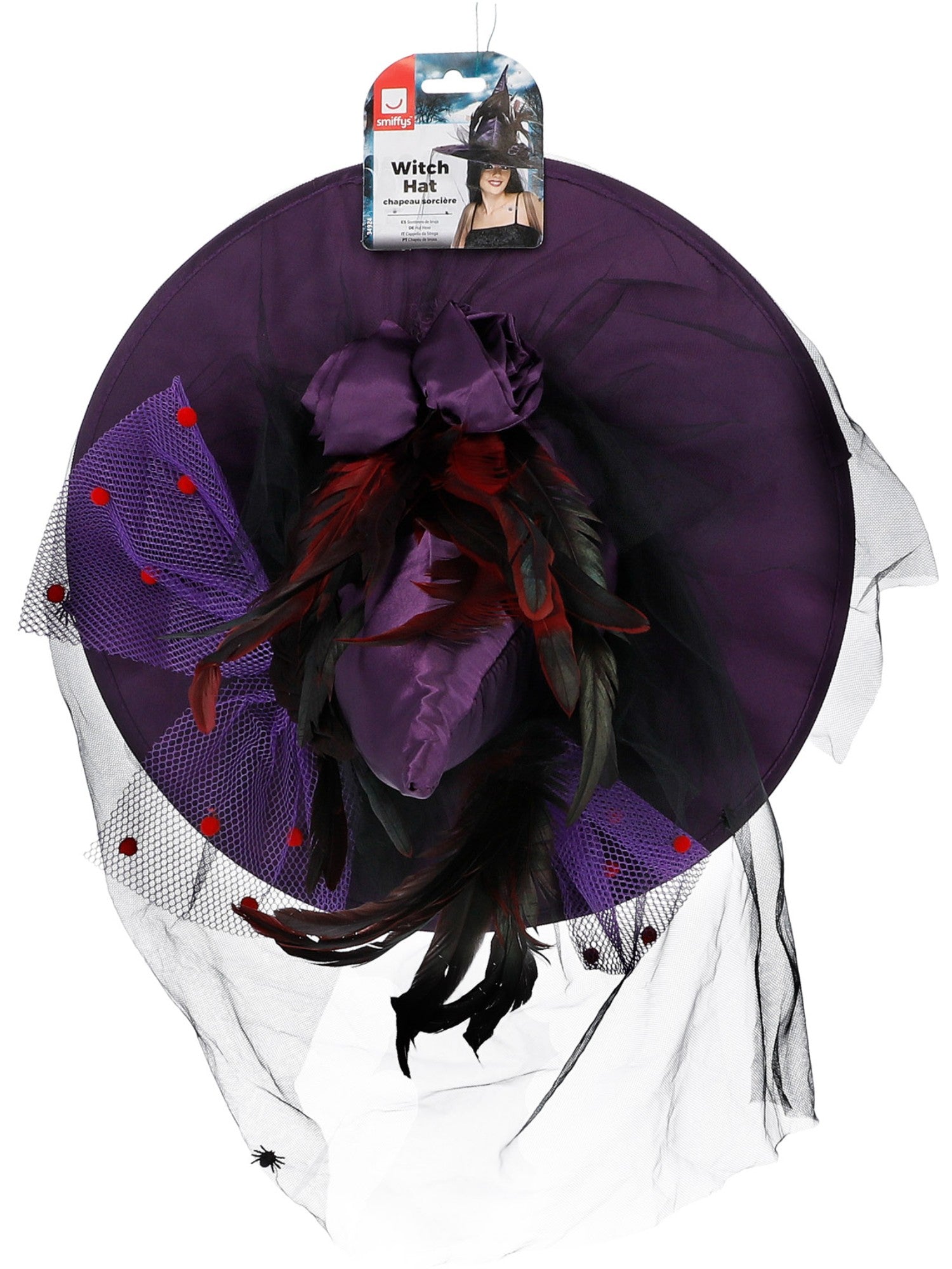 Feathers Witch Hat Purple