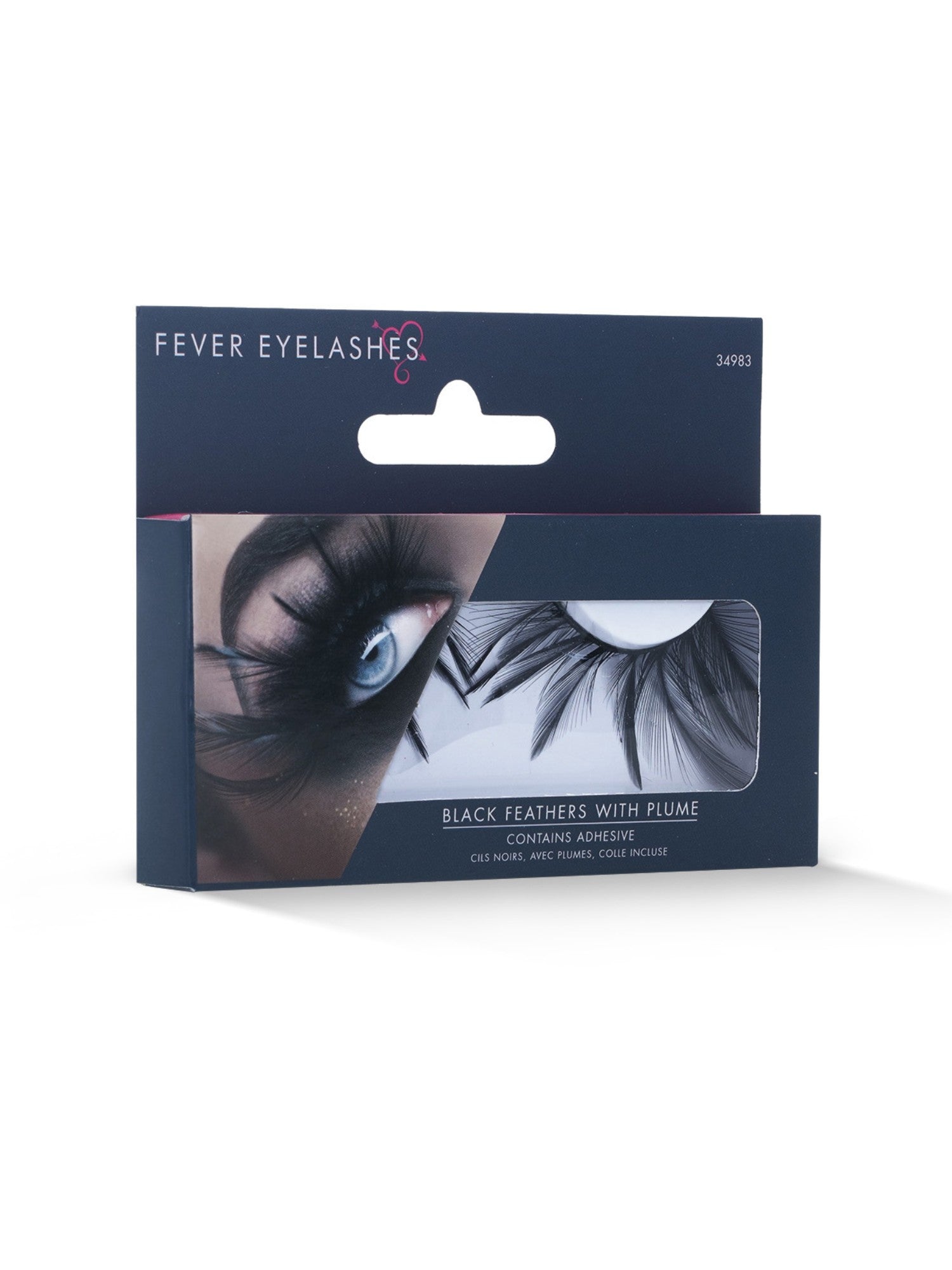 Eyelashes, Black with Feather Plumes