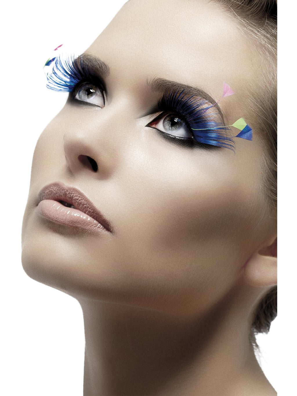 Eyelashes, Blue with Feather Plumes