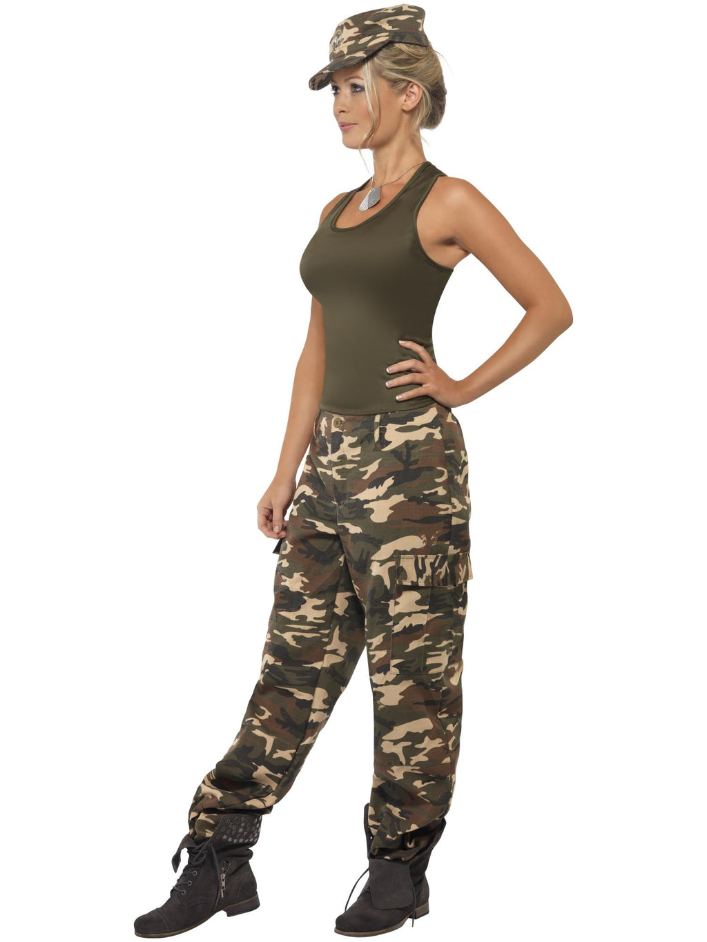 Smiffys Khaki Camo Deluxe Costume, Female - 35457