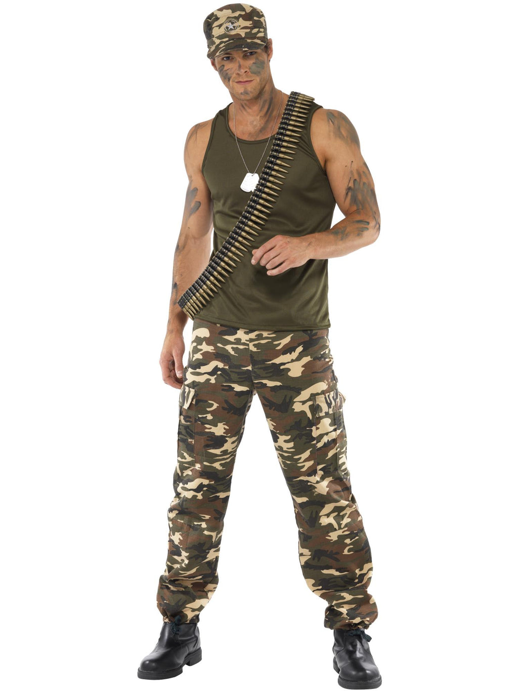 Smiffys Khaki Camo Deluxe Costume, Male - 35462