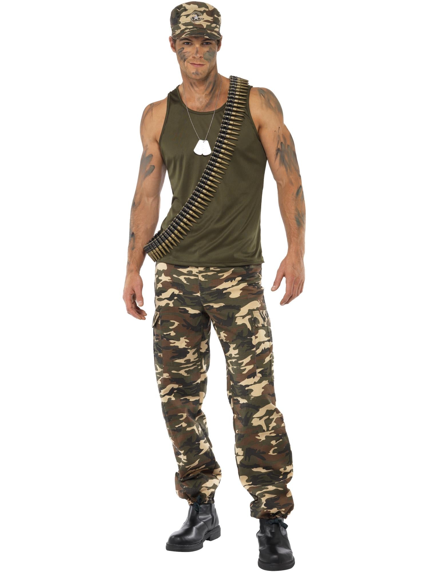 Smiffys Khaki Camo Deluxe Costume, Male - 35462
