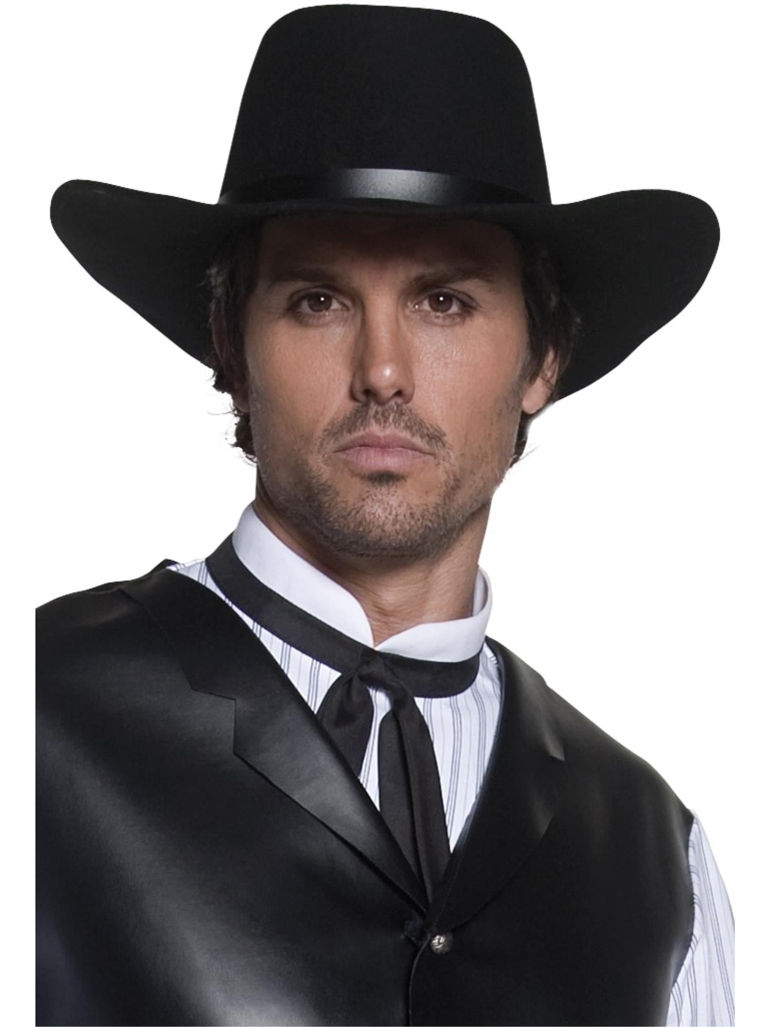 Authentic Western Gunslinger Hat, Black