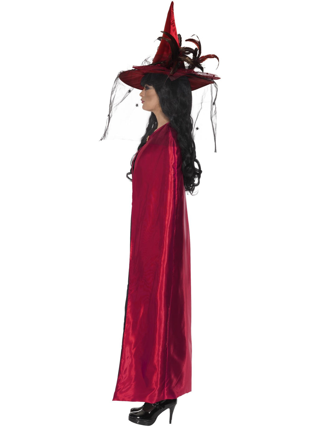 Deluxe Reversible Witches Cape Red & Black