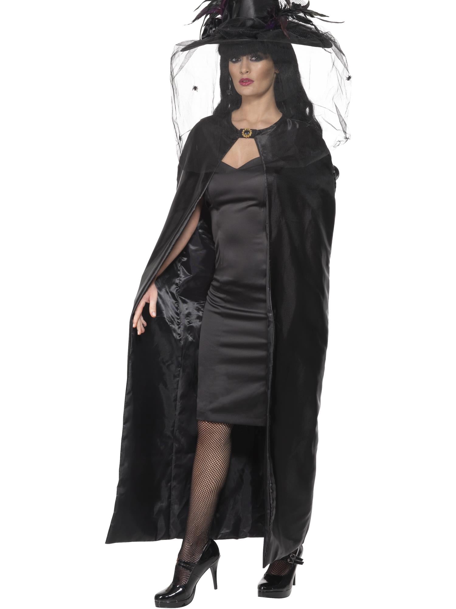 Deluxe Black Witch Cape