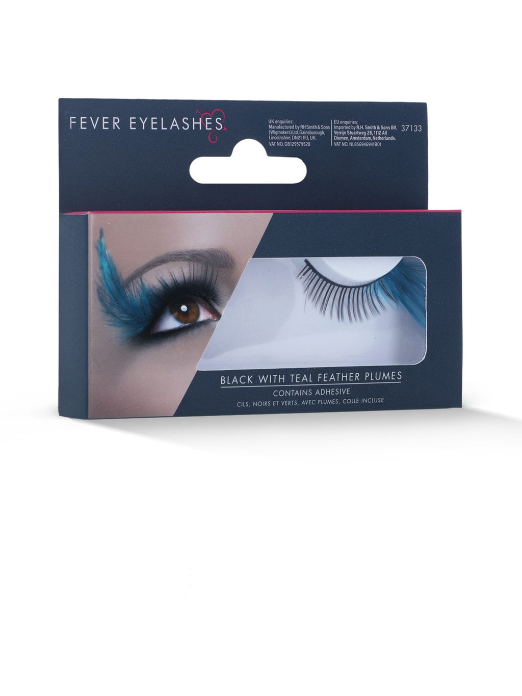 Eyelashes, Black and Green with Feather Plume