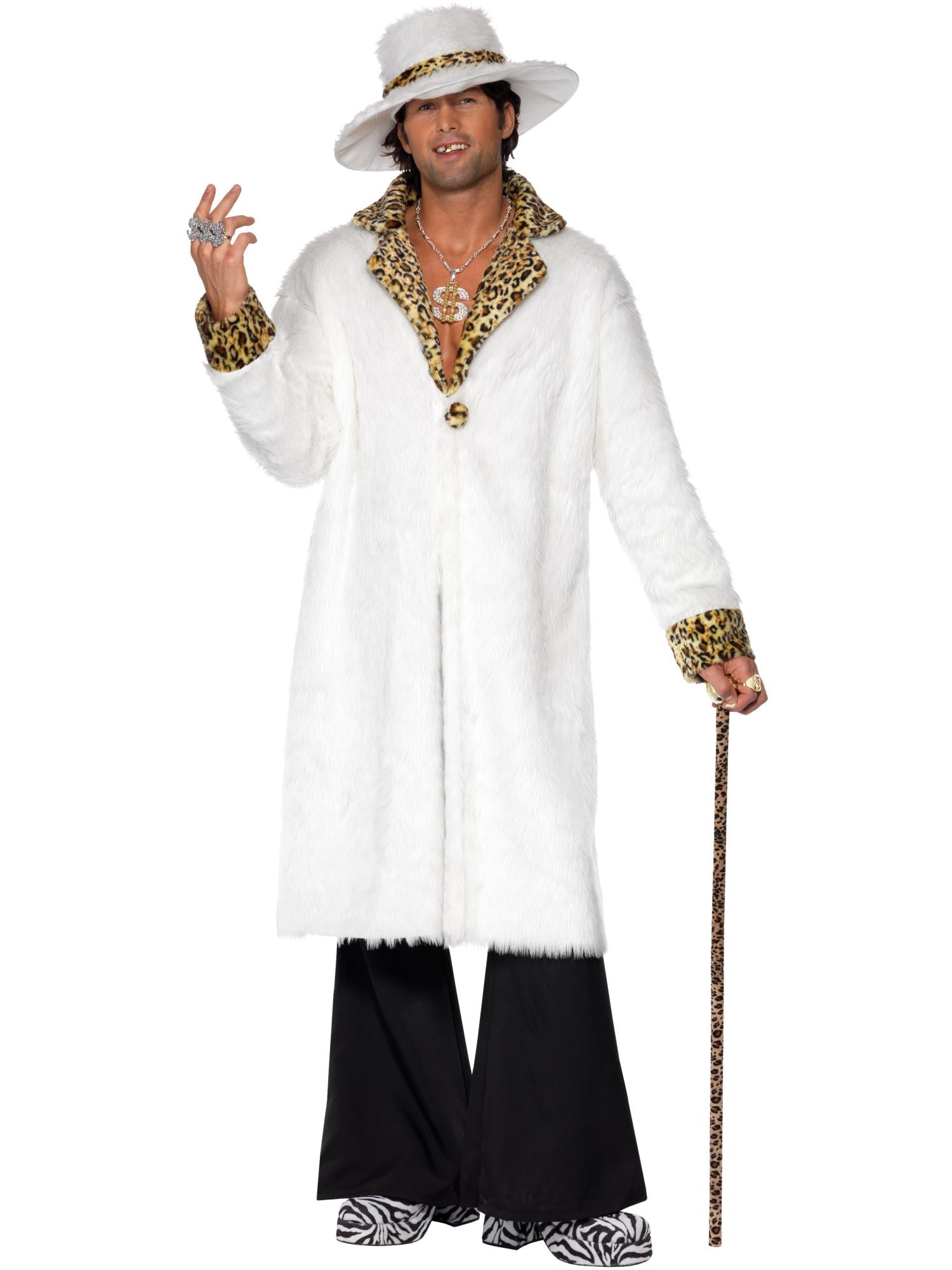 Smiffys Pimp Costume, White and Leopard Skin - 38135