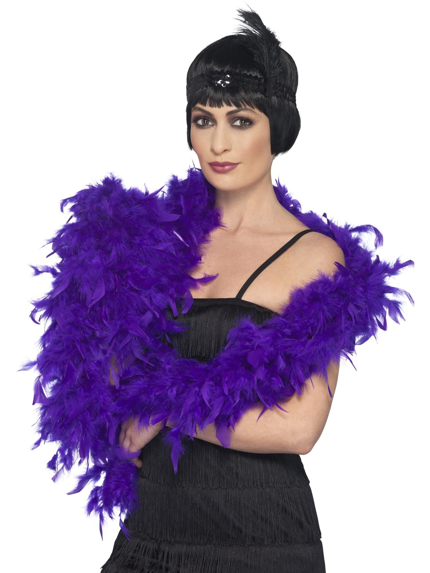 Smiffys Deluxe Feather Boa, Purple - 38309