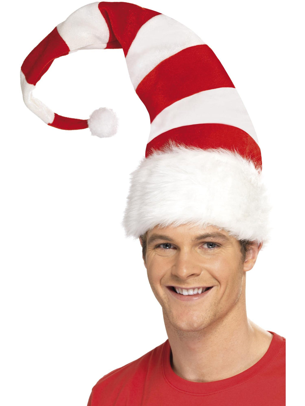 Santa Red & White Striped Hat