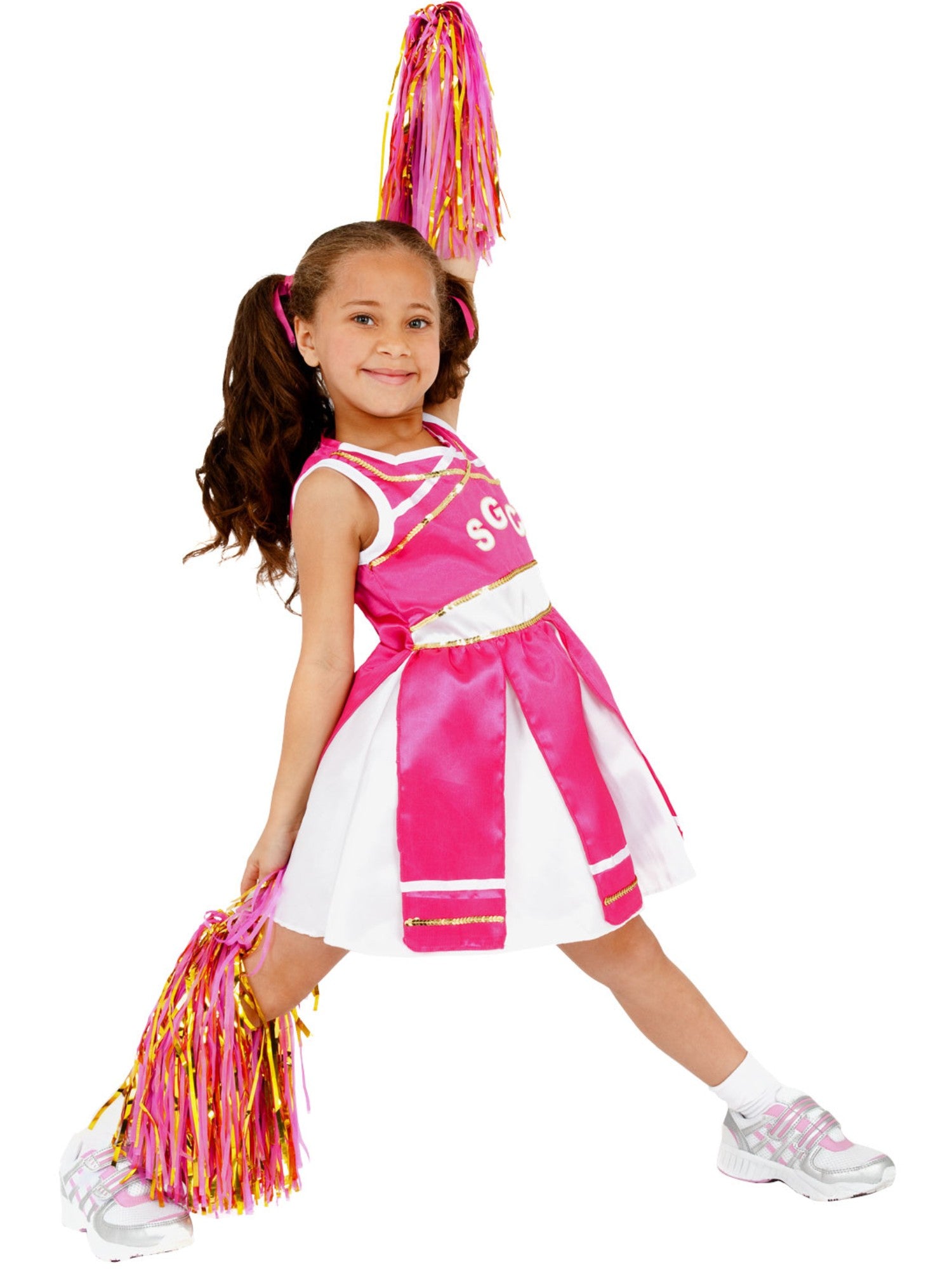 Smiffys Cheerleader Costume, Child, Pink - 38645