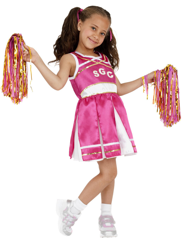 Smiffys Cheerleader Costume, Child, Pink - 38645