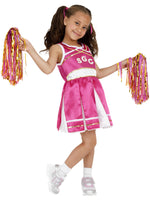 Smiffys Cheerleader Costume, Child, Pink - 38645