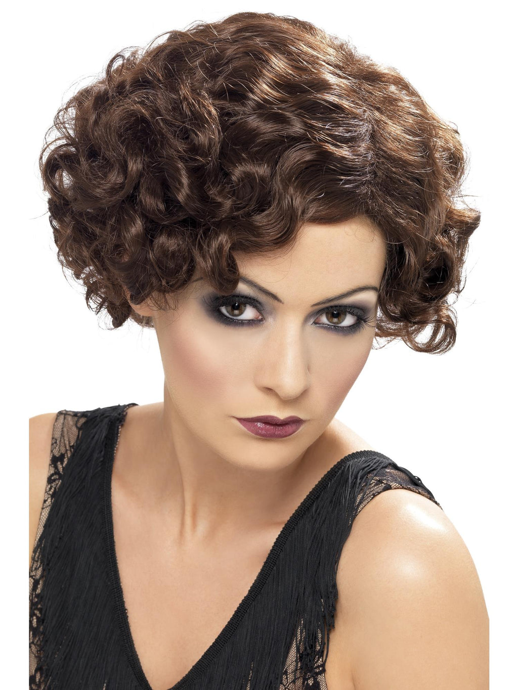 1920s Flirty Flapper Wig, Brown