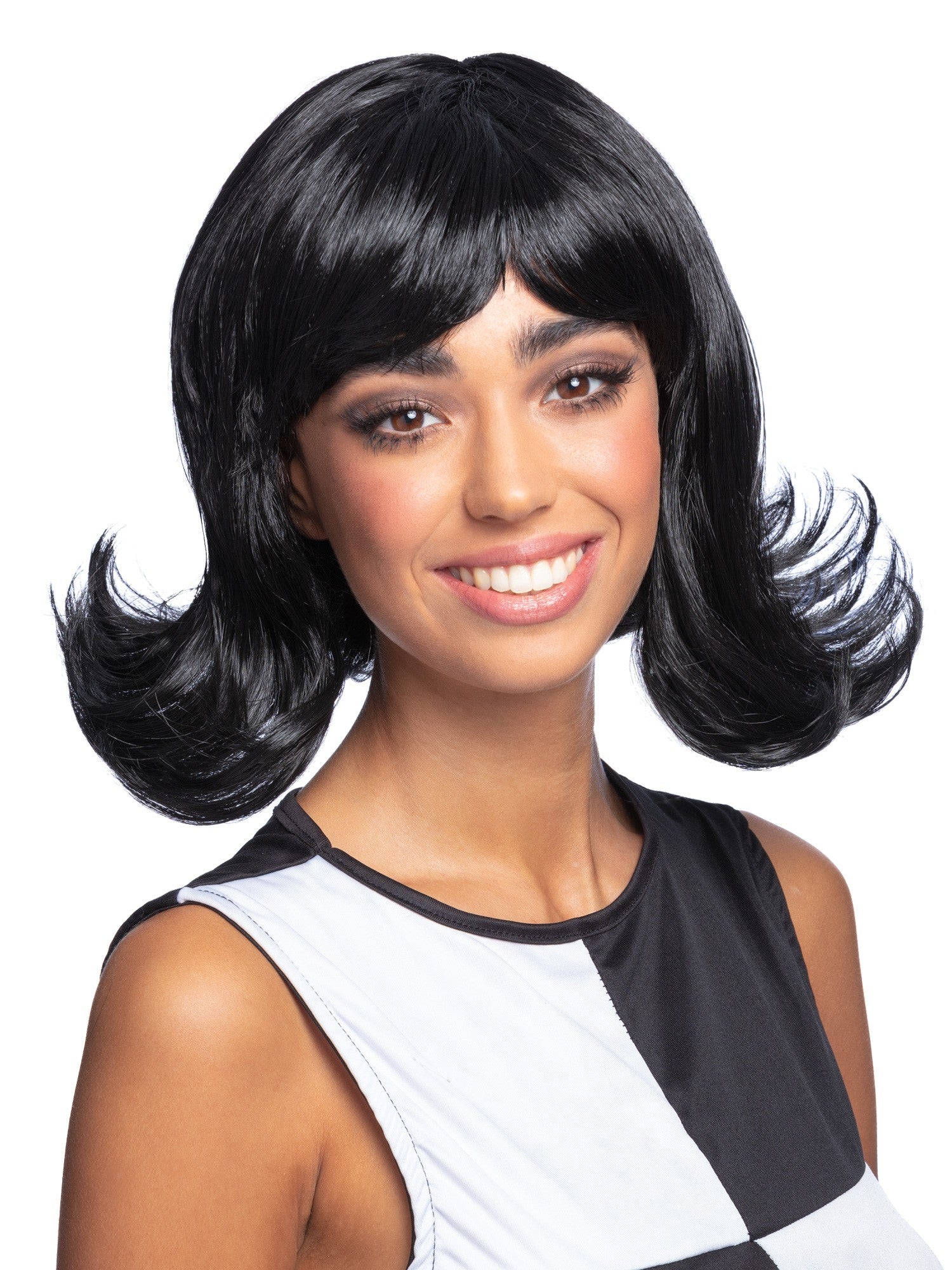 60's Flick-Up Wig Black