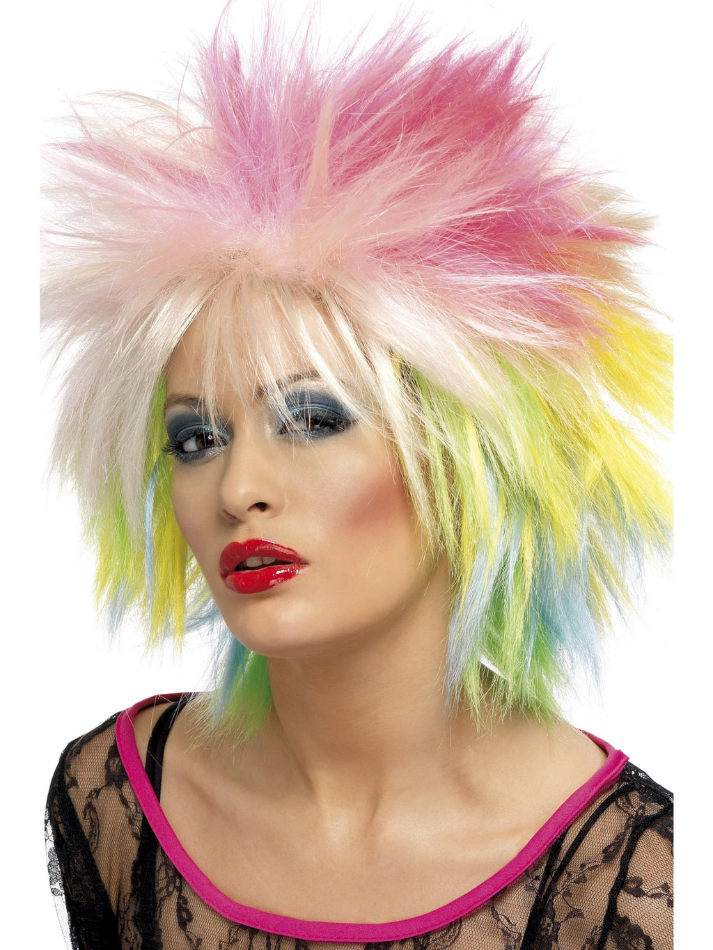 80s Attitude Wig, Multi-Coloured
