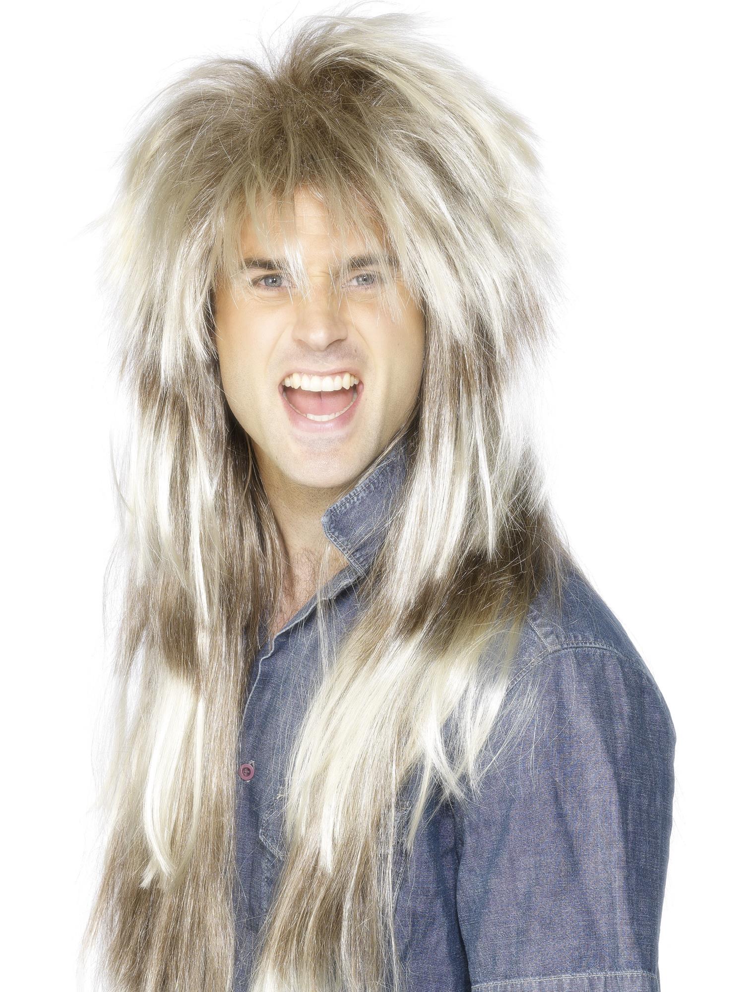 80's Mega Mullet Wig Blnd&Brn