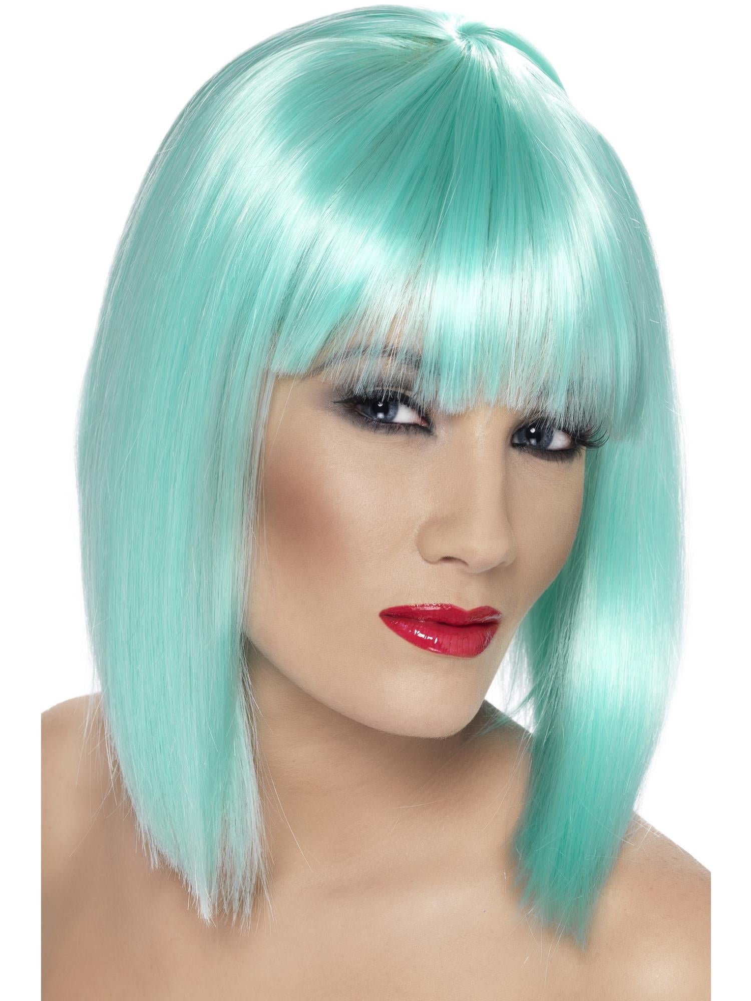 Smiffys Glam Wig, Neon Aqua - 42137