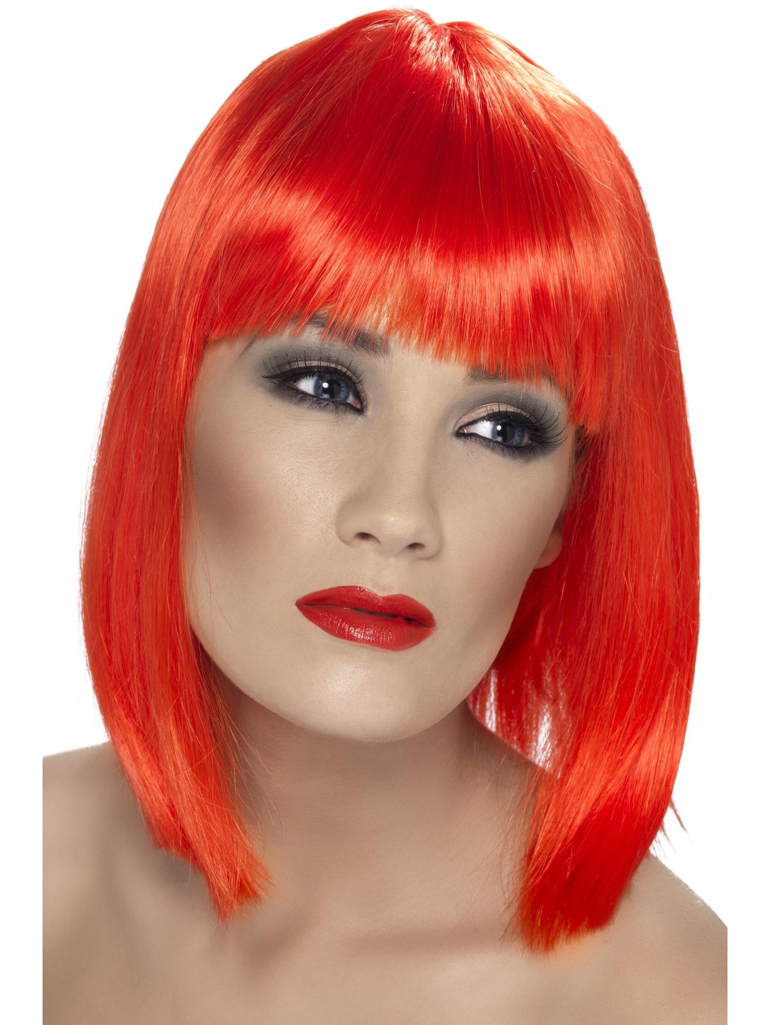 Smiffys Glam Wig, Neon Red - 42142