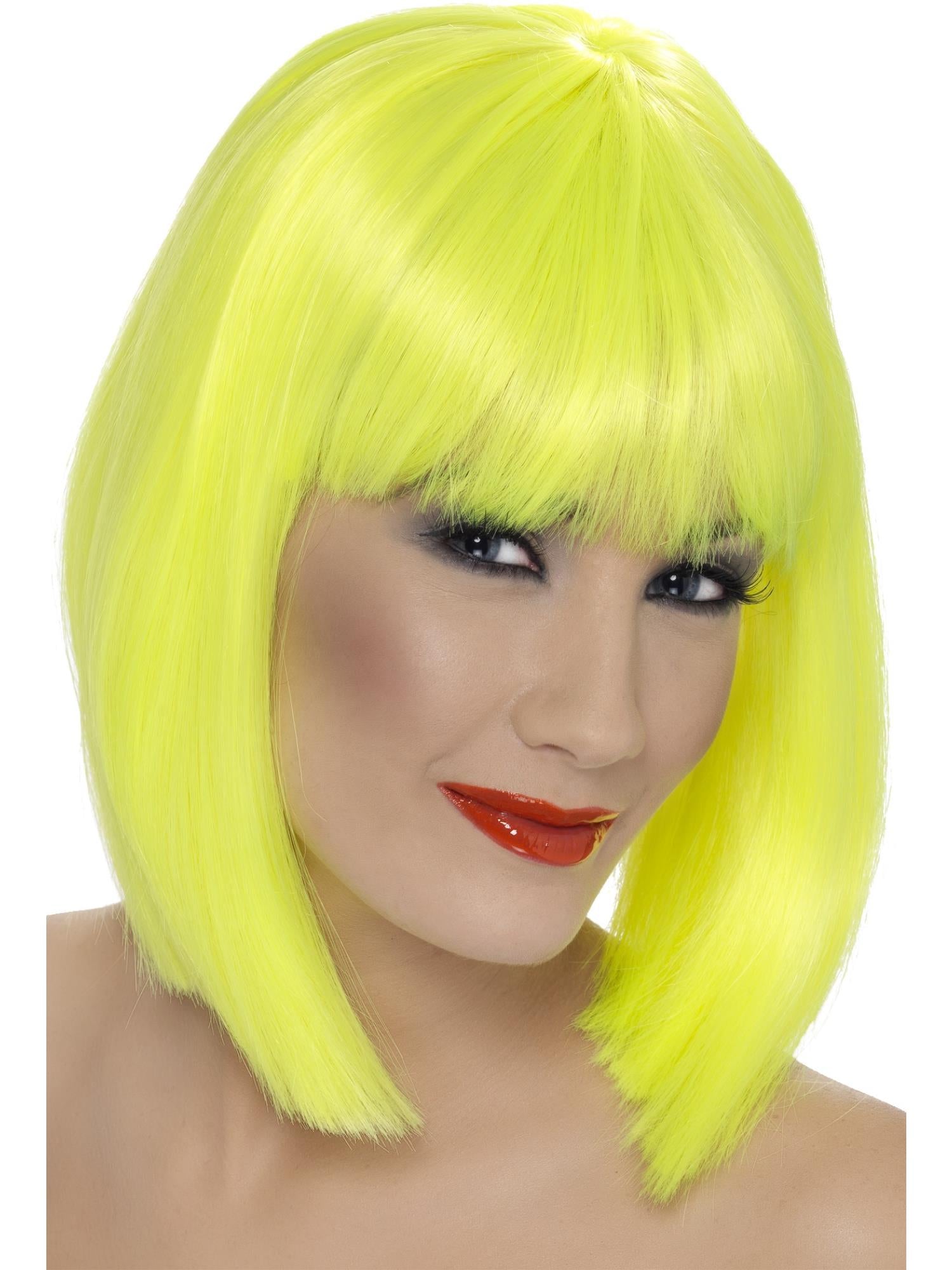 Smiffys Glam Wig, Neon Yellow - 42143