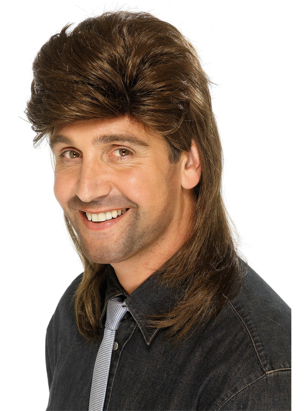 Mullet Wig, Brown & Blonde