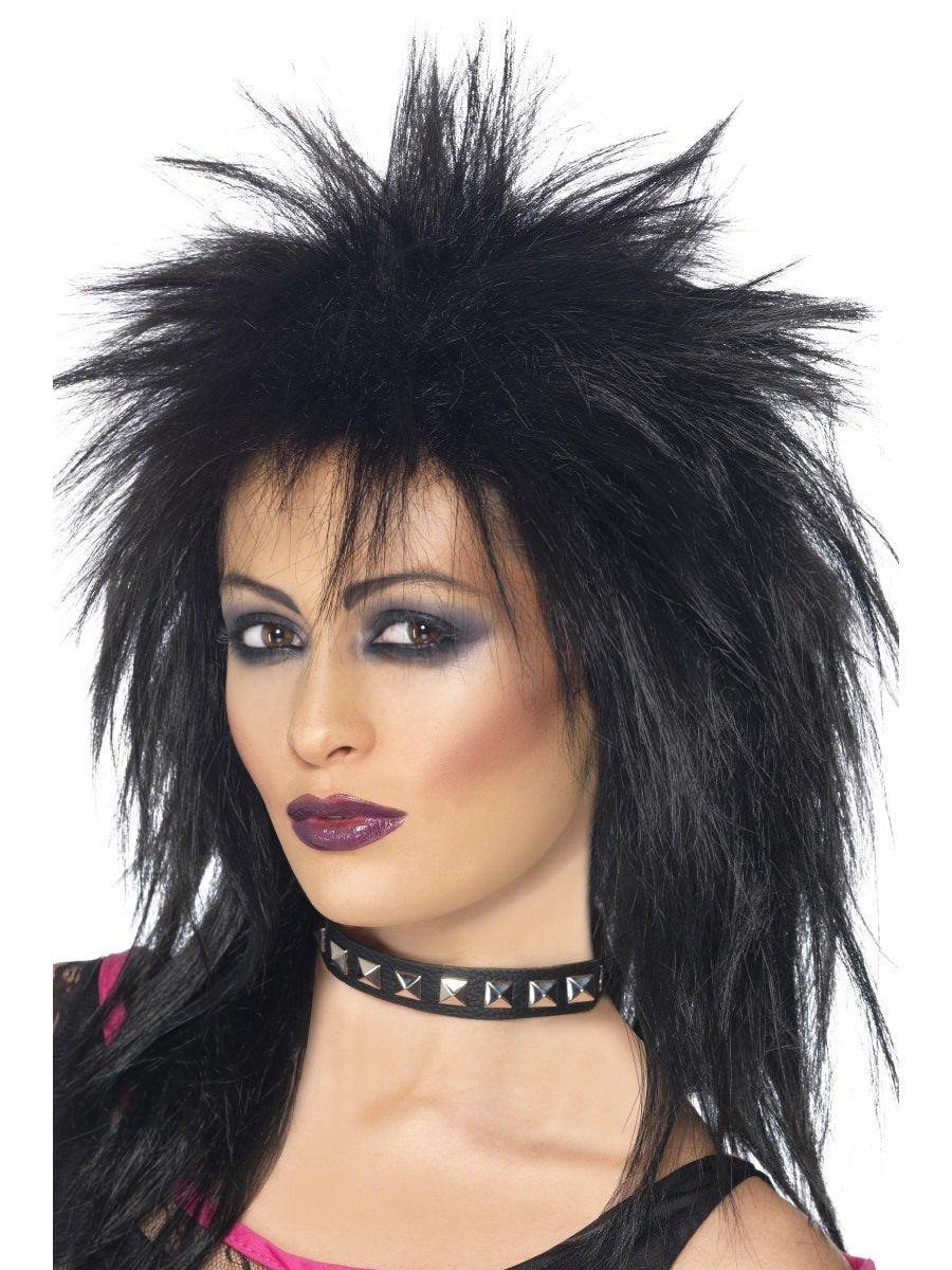 Rock Diva Wig, Black and Blonde