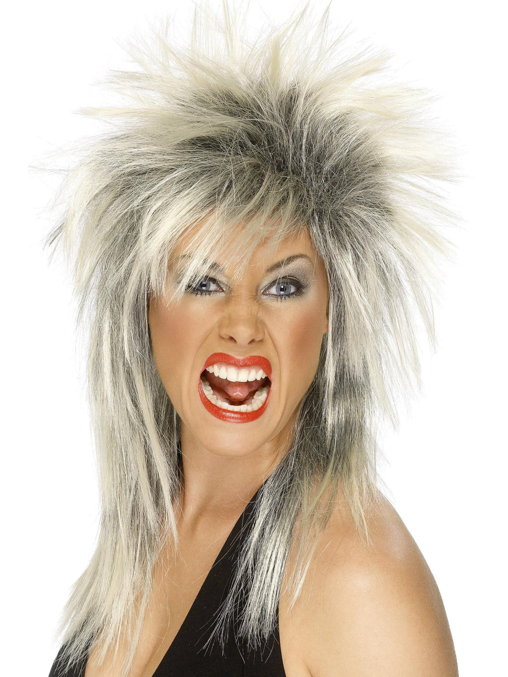 Rock Diva Wig, Red & Black