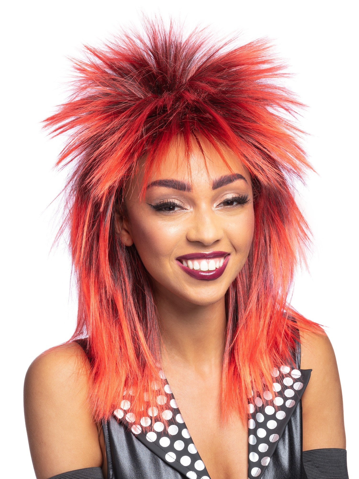 Rock Diva Wig, Red & Black