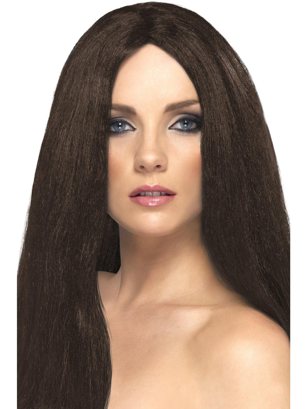 Smiffys Star Style Wig, Brown - 42284