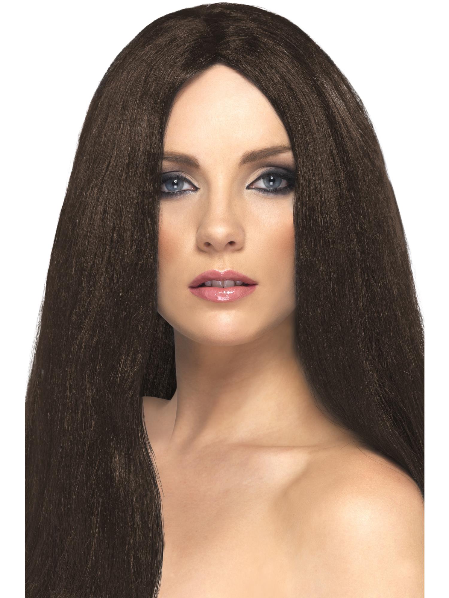 Smiffys Star Style Wig, Brown - 42284