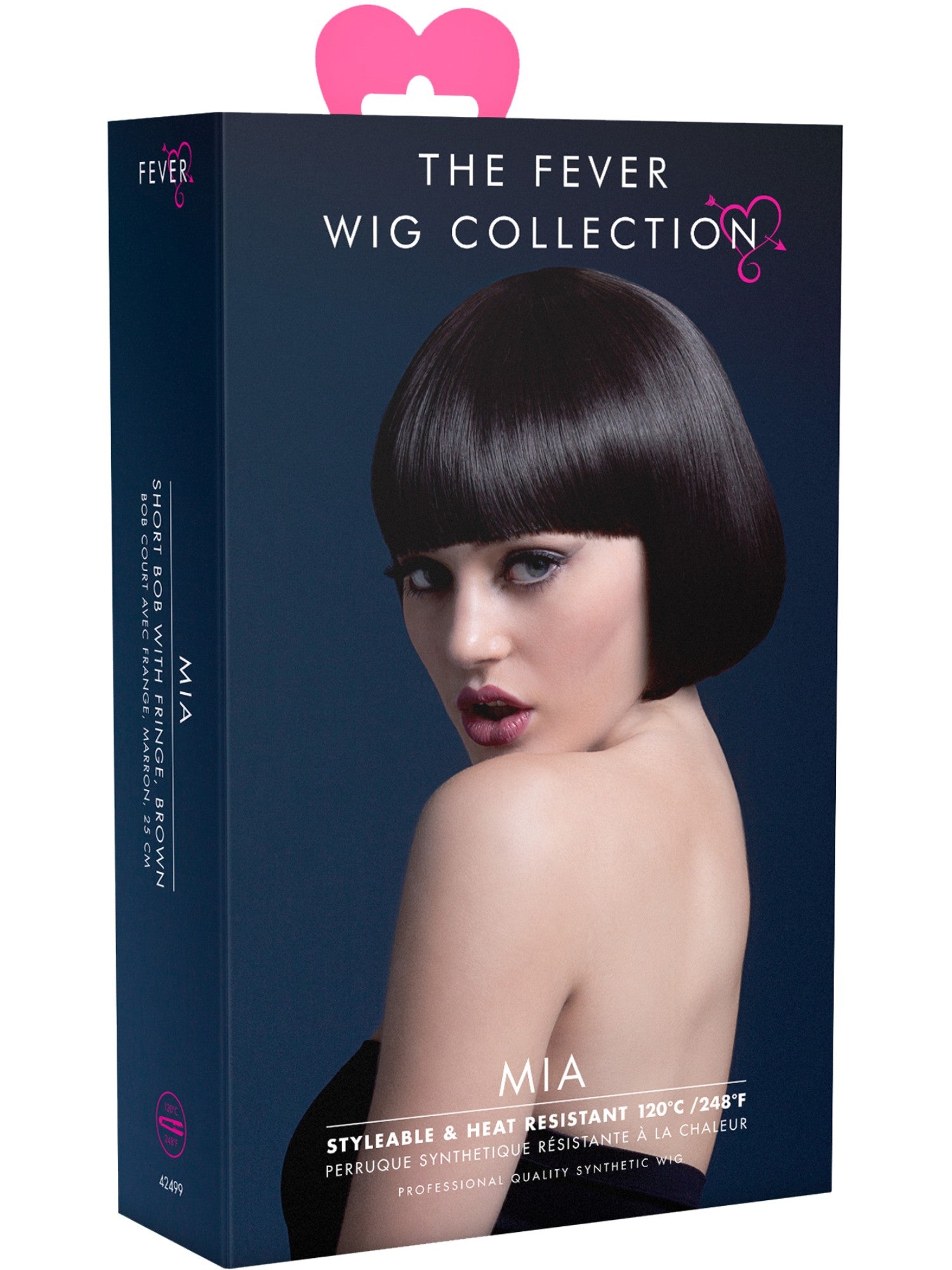Smiffys Fever Mia Wig, Brown - 42499