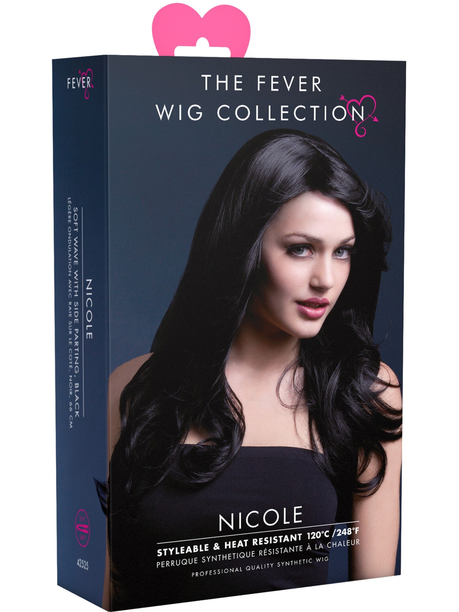 Smiffys Fever Nicole Wig, Red Cherry, Soft Wave with Side Parting - 43535