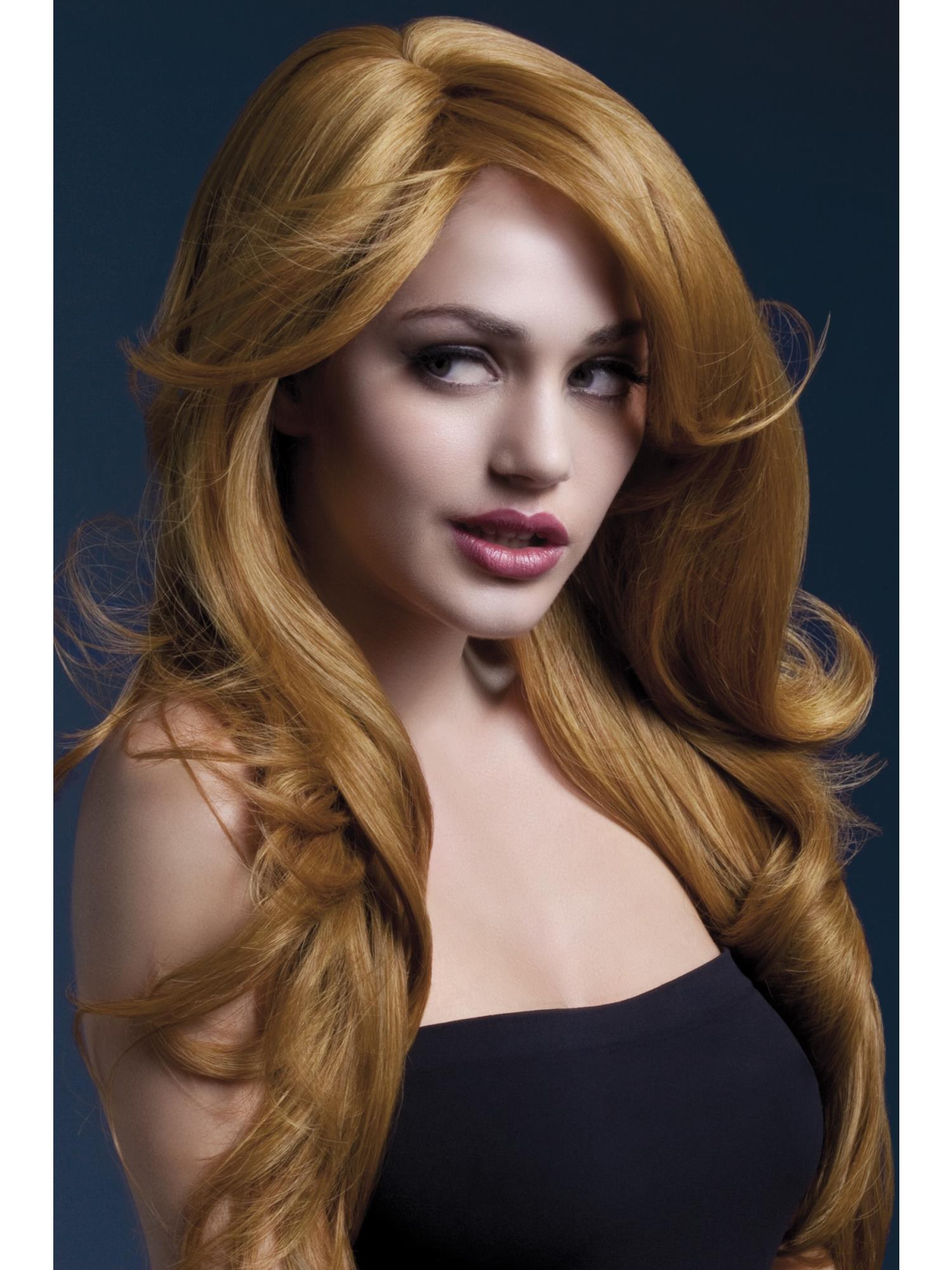 Smiffys Fever Nicole Wig, Silver Blonde, Soft Wave with Side Parting - 43534