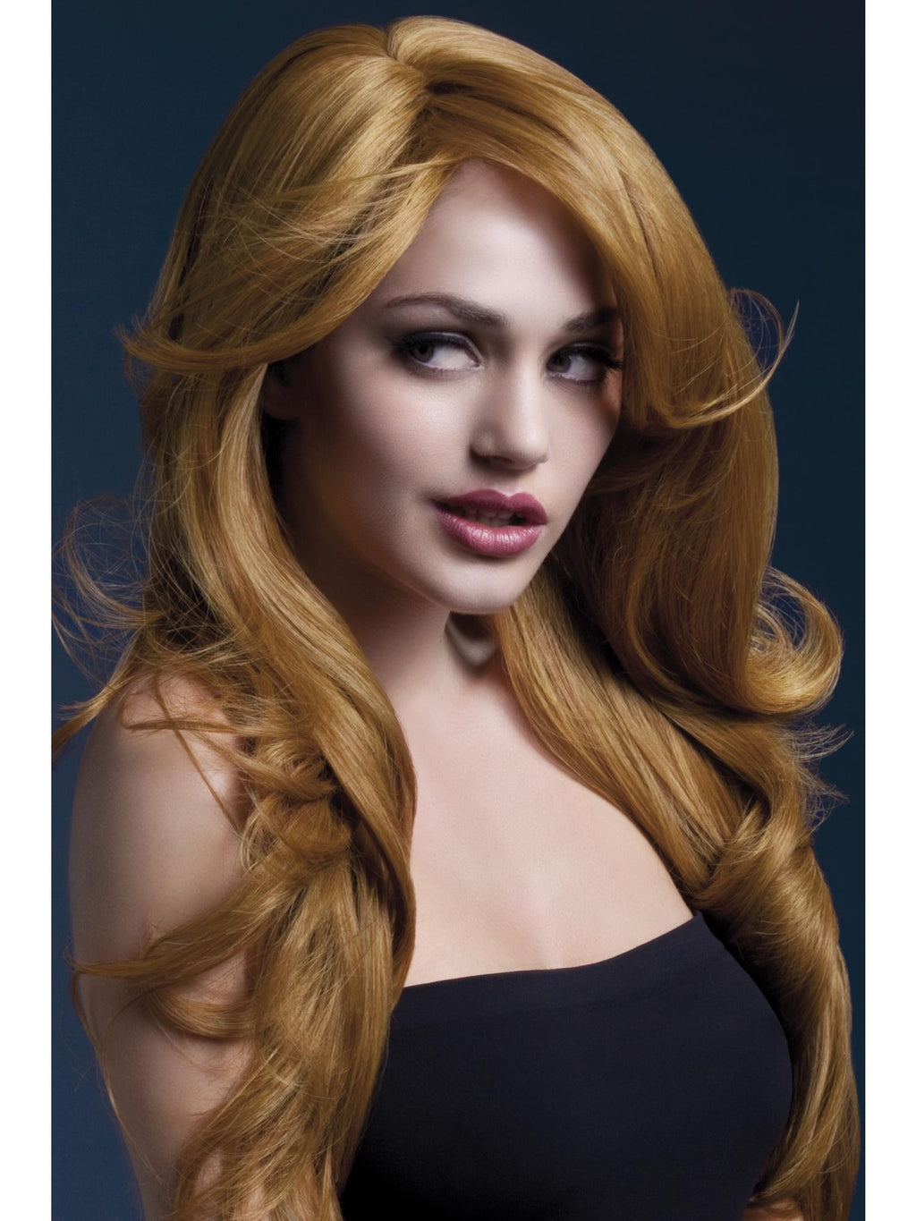 Smiffys Fever Nicole Wig, Silver Blonde, Soft Wave with Side Parting - 43534
