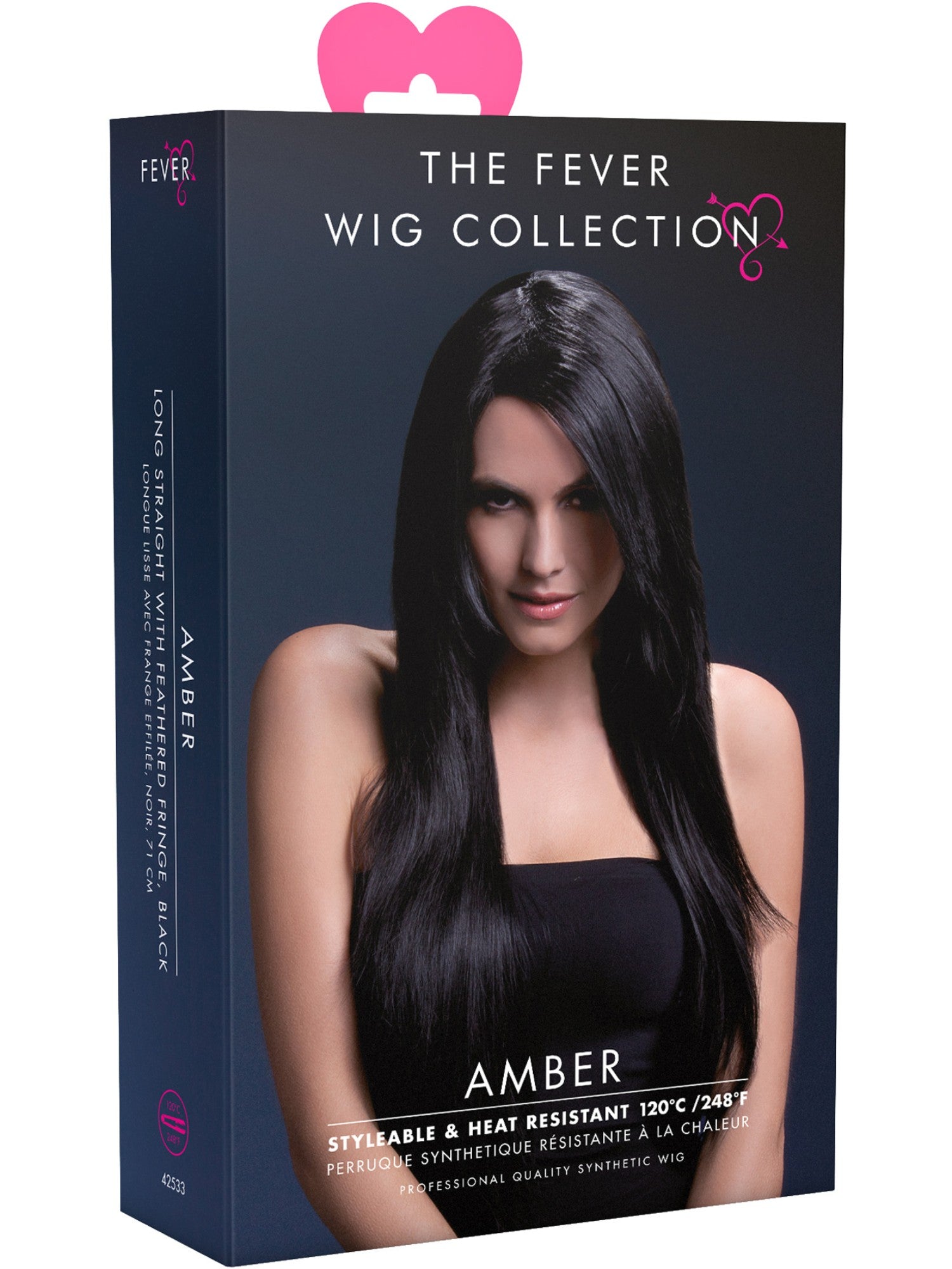 Smiffys Fever Amber Wig, Black - 42533