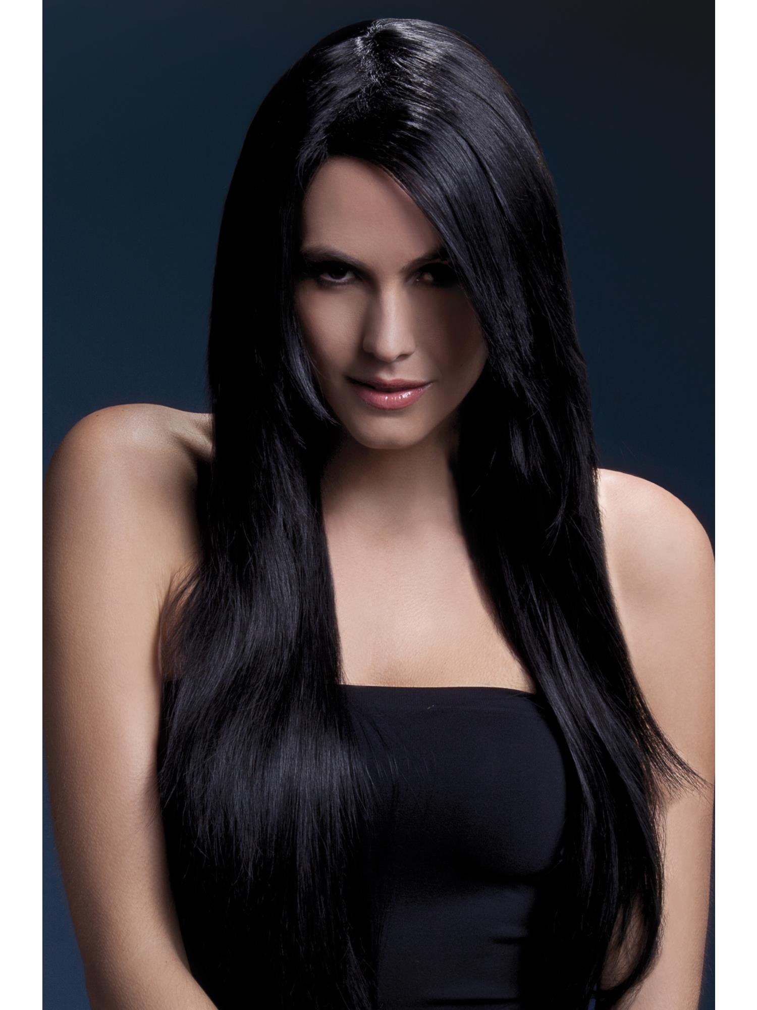 Smiffys Fever Amber Wig, Black - 42533