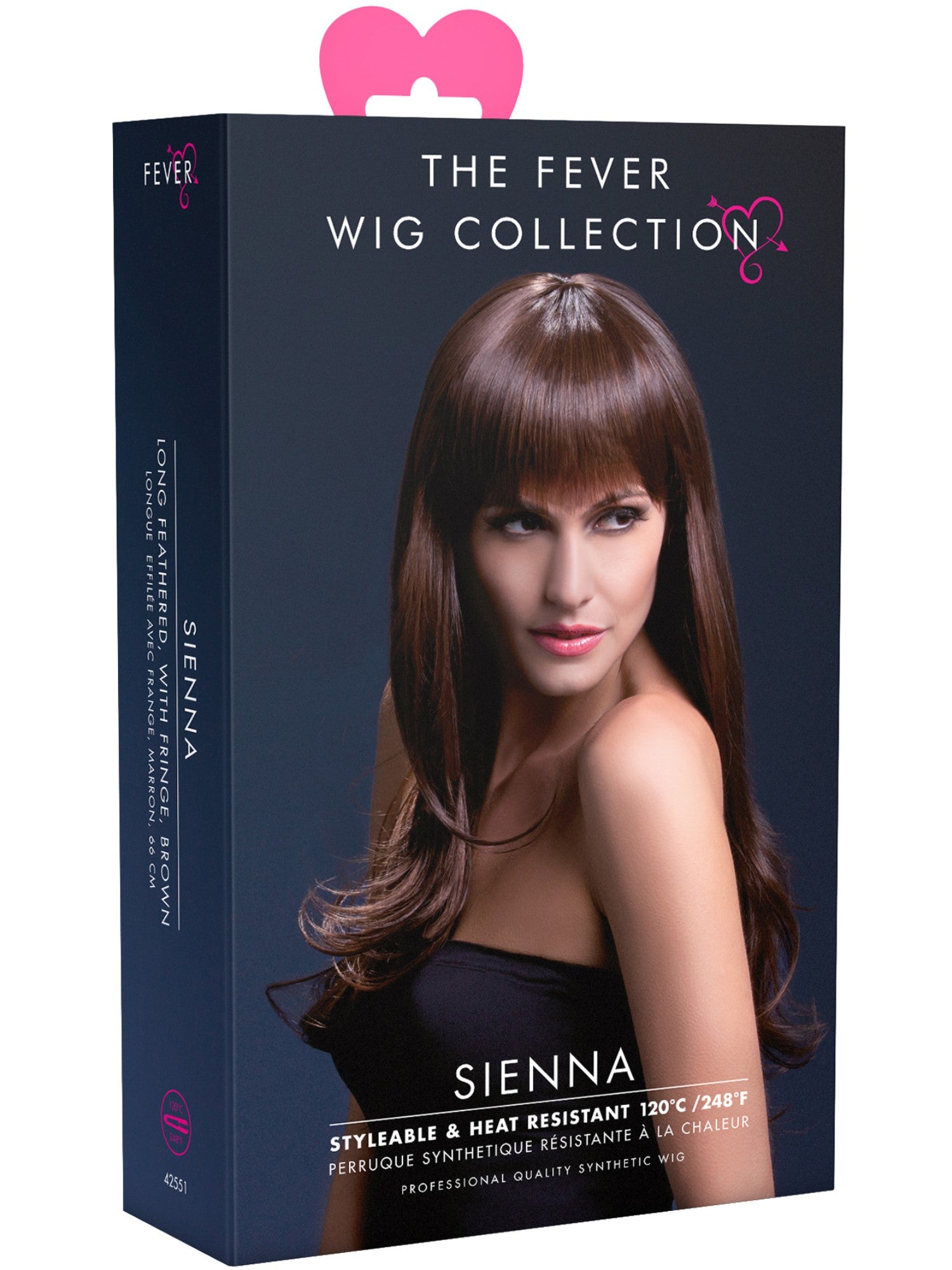 Smiffys Fever Sienna Wig, Brown - 42551