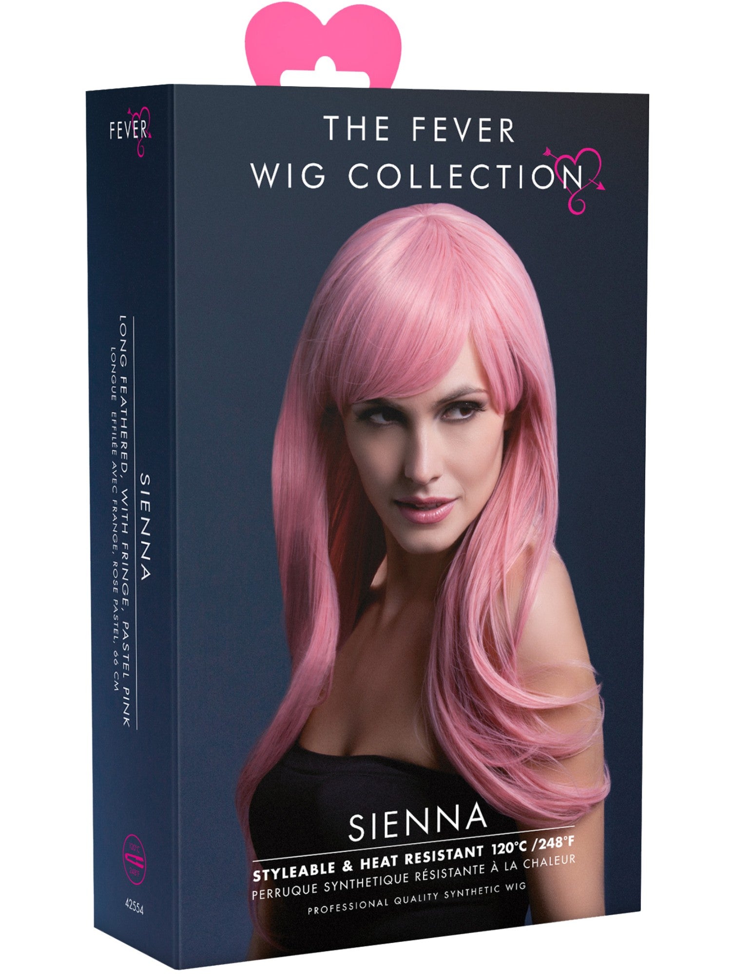 Smiffys Fever Sienna Wig, Pastel Pink - 42554