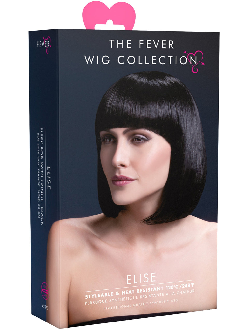 Smiffys Fever Elise Wig, Black - 42562