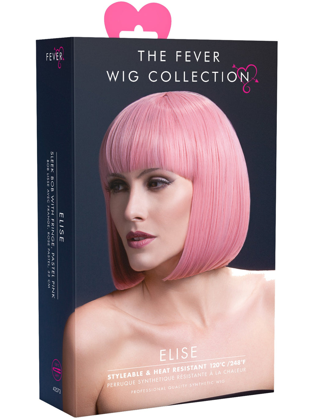 Smiffys Fever Elise Wig, Pastel Pink - 42573