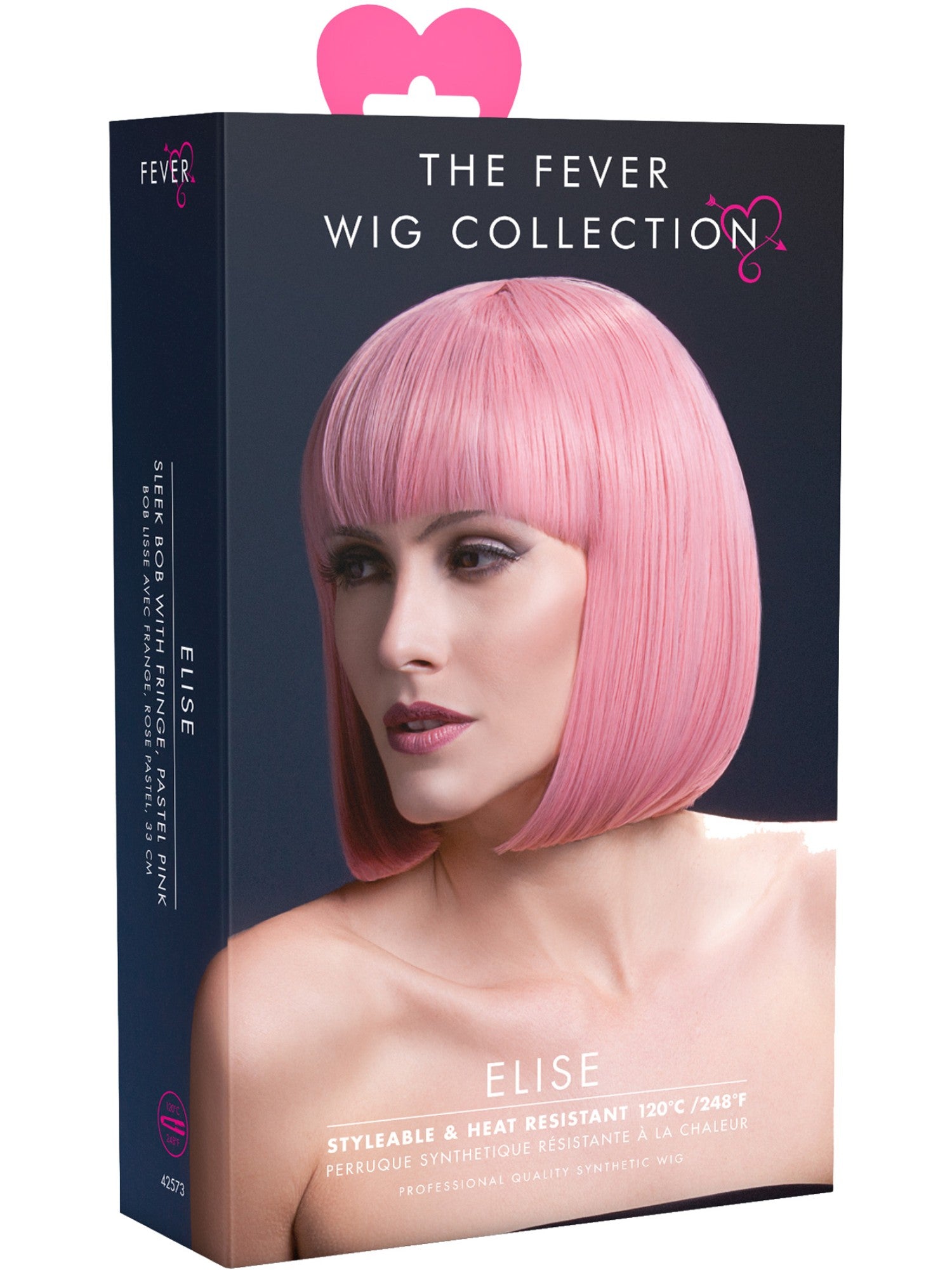 Smiffys Fever Elise Wig, Pastel Pink - 42573