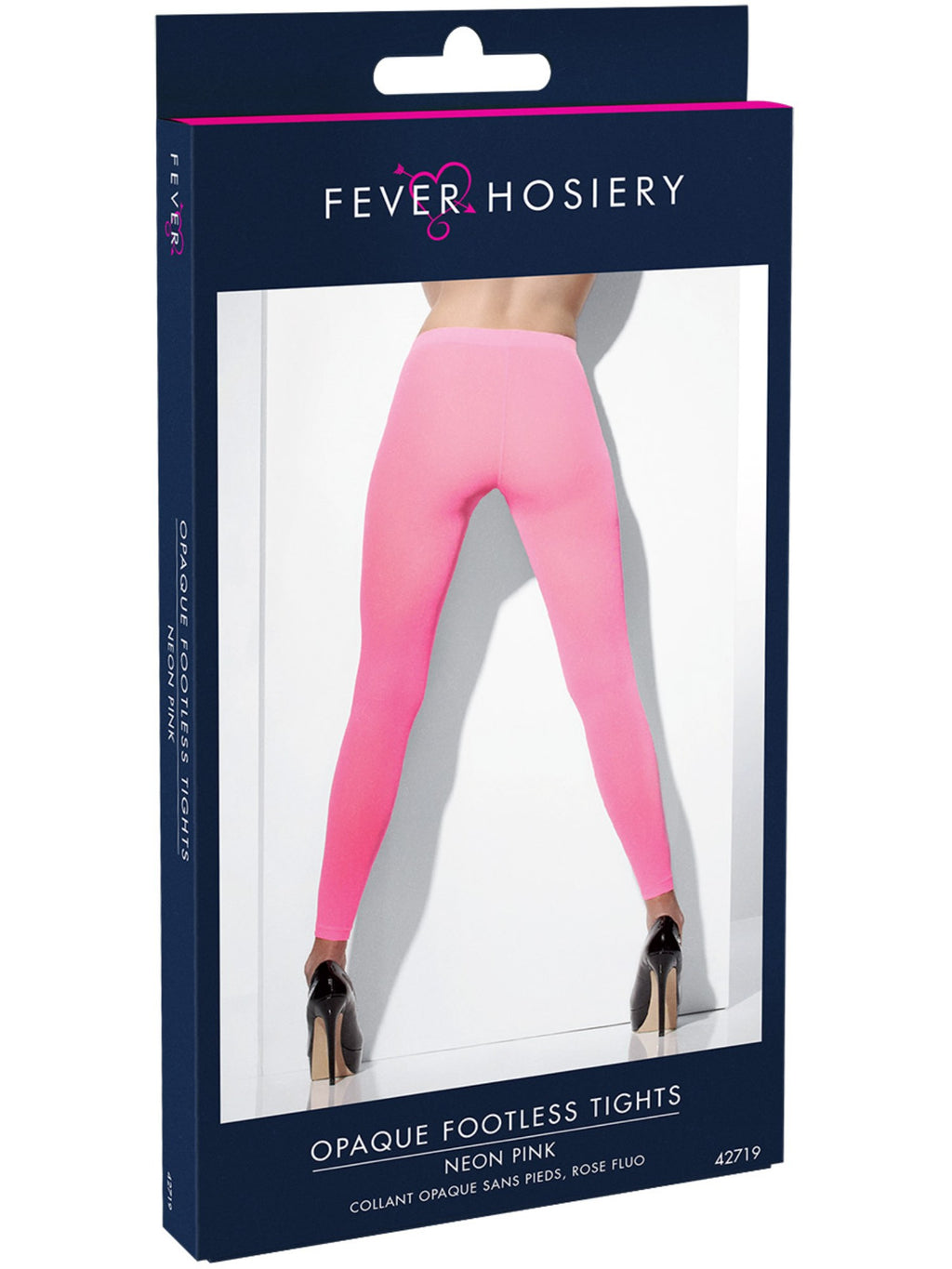 Opaque Footless Tights Neon Pink